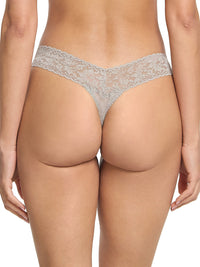 Signature Lace Low Rise Thong Sleep In Grey