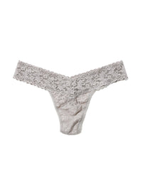 Signature Lace Low Rise Thong Sleep In Grey