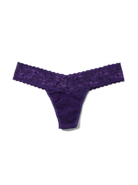 Signature Lace Low Rise Thong Snow Day Purple