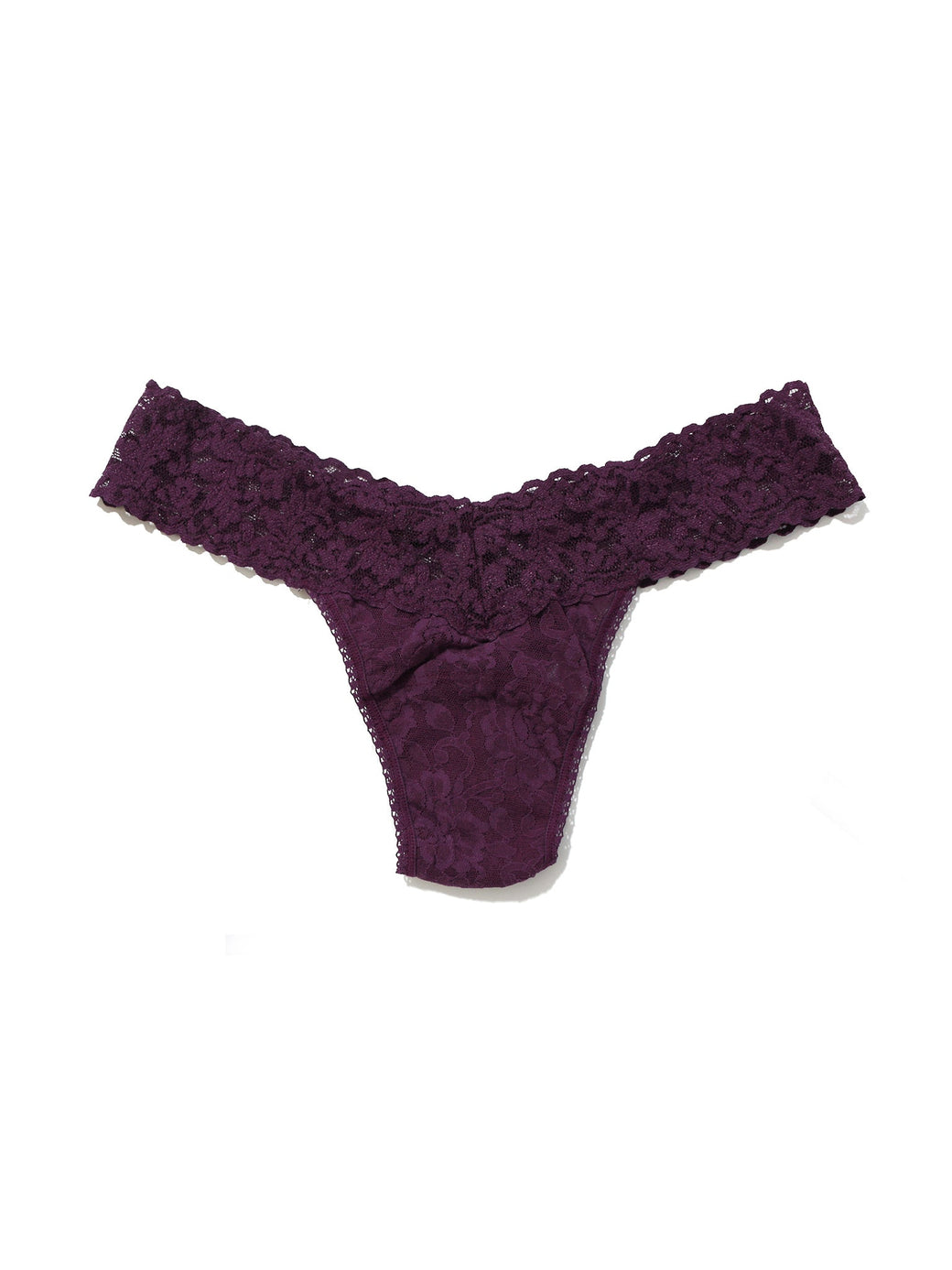 Signature Lace Low Rise Thong Stone Fruit Purple