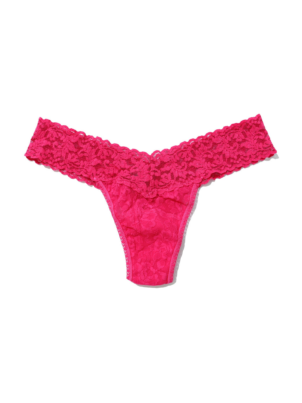 Signature Lace Low Rise Thong Sweet Tart Pink