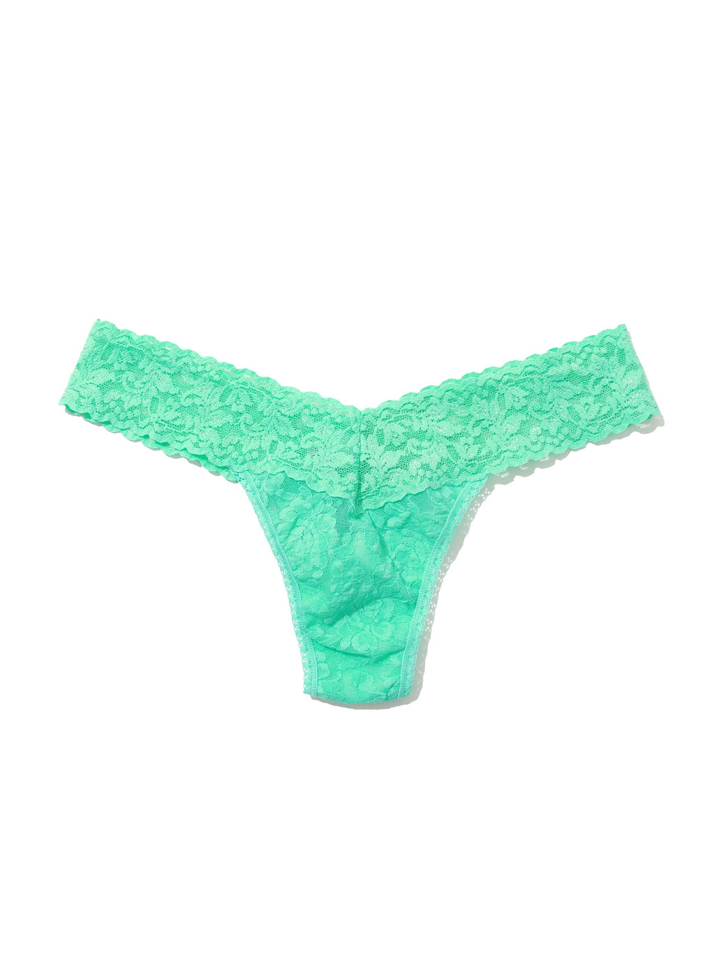 Signature Lace Low Rise Thong Tulum Green