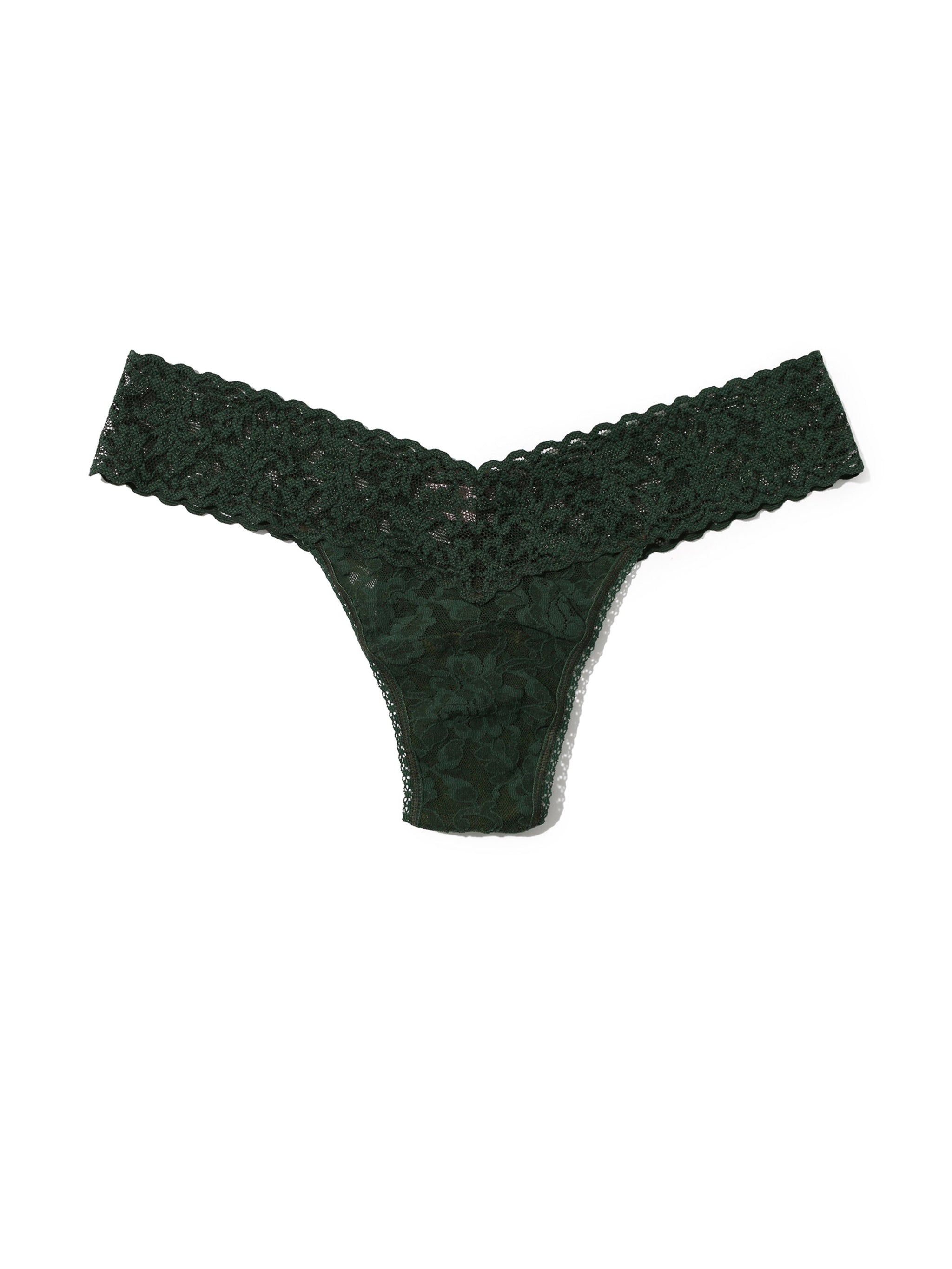 Signature Lace Low Rise Thong Vines Green Sale