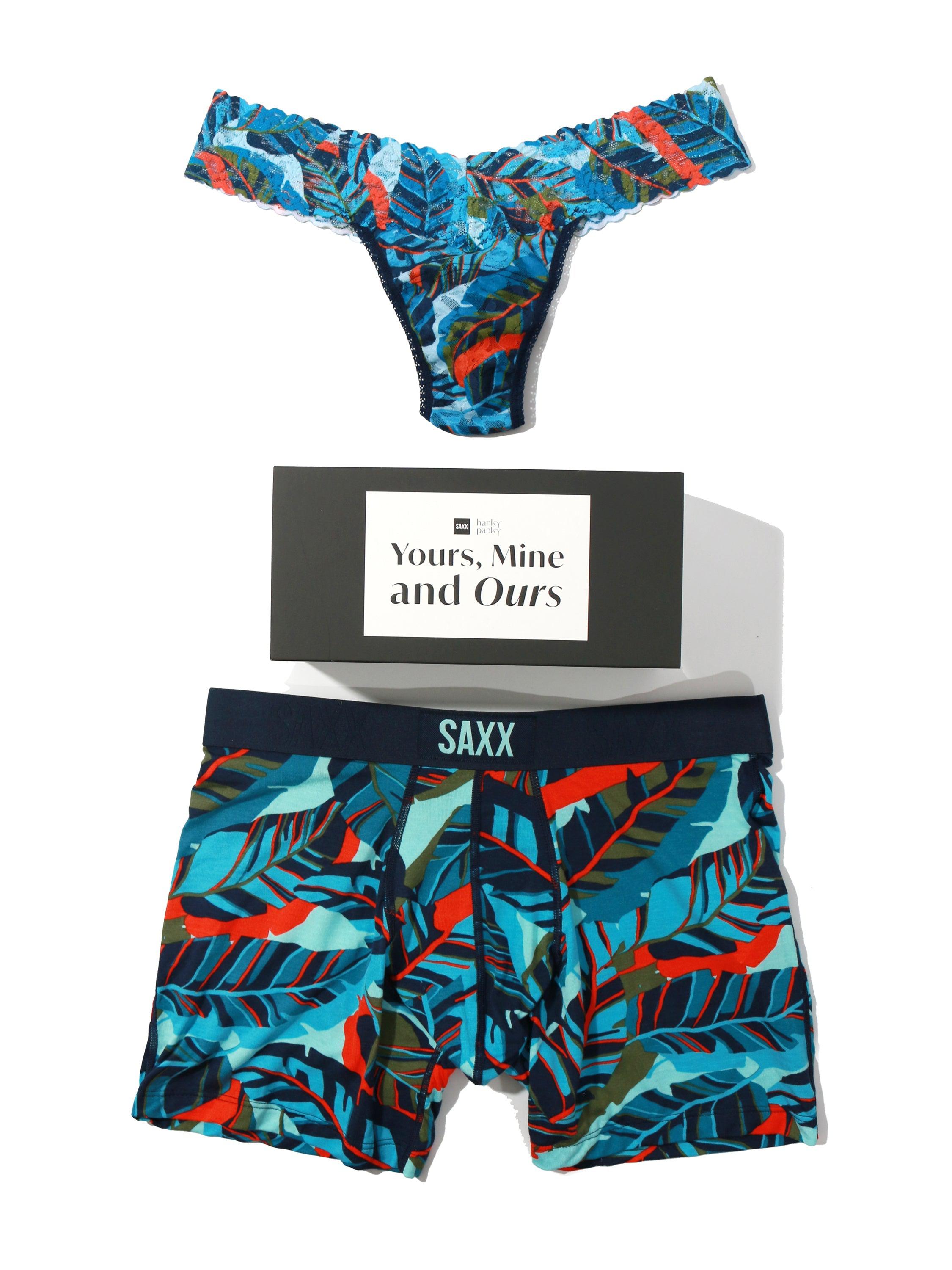 Signature Lace Low Rise Printed Thong and SAXX Drop Temp™ Cooling