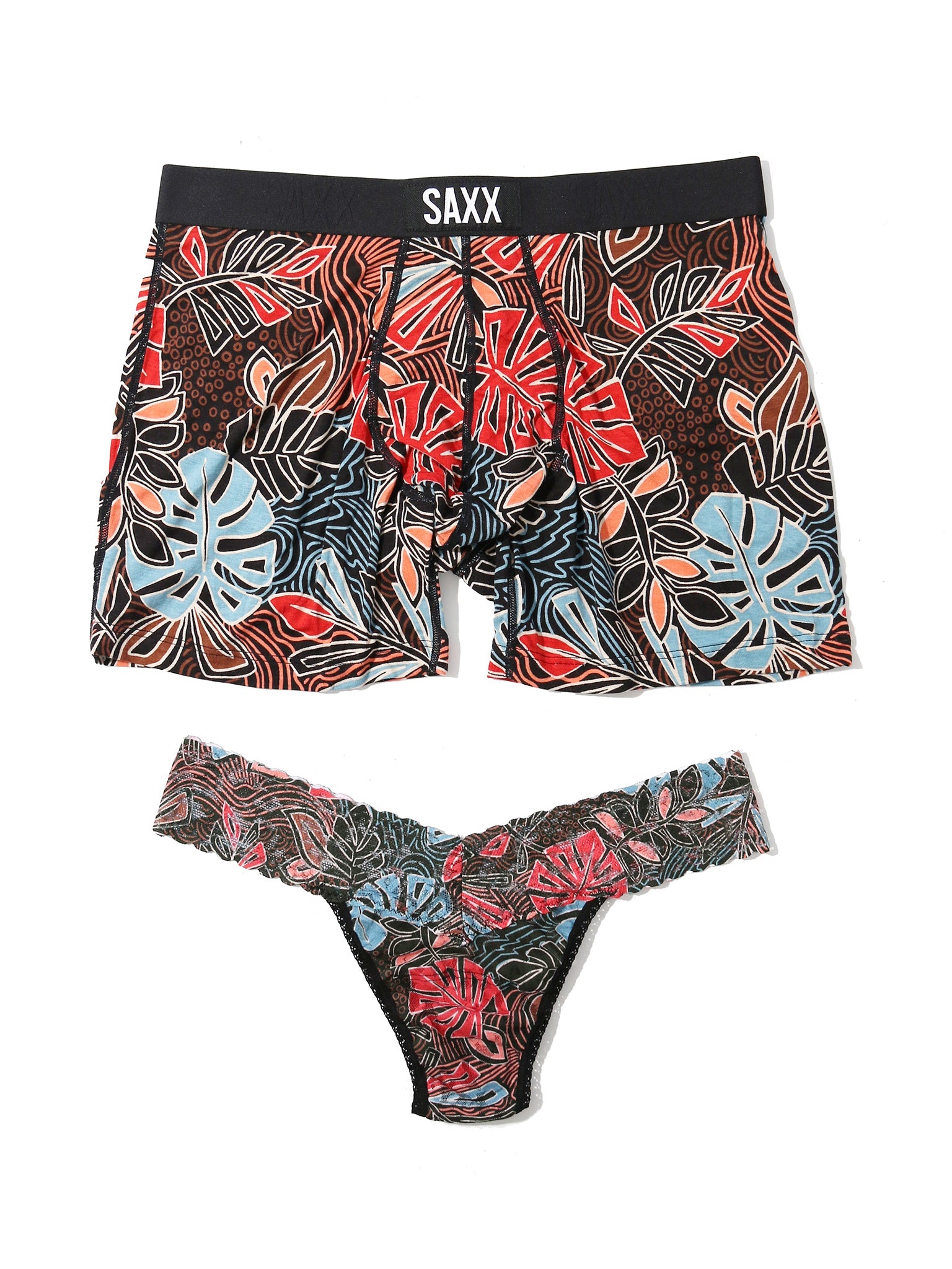 Signature Lace Low Rise Thong and SAXX Super Soft Vibe Boxer Brief