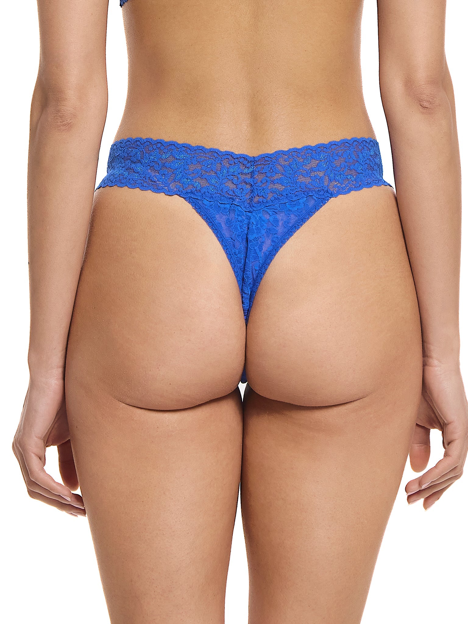 Signature Lace Original Rise Thong Across The Pond Blue