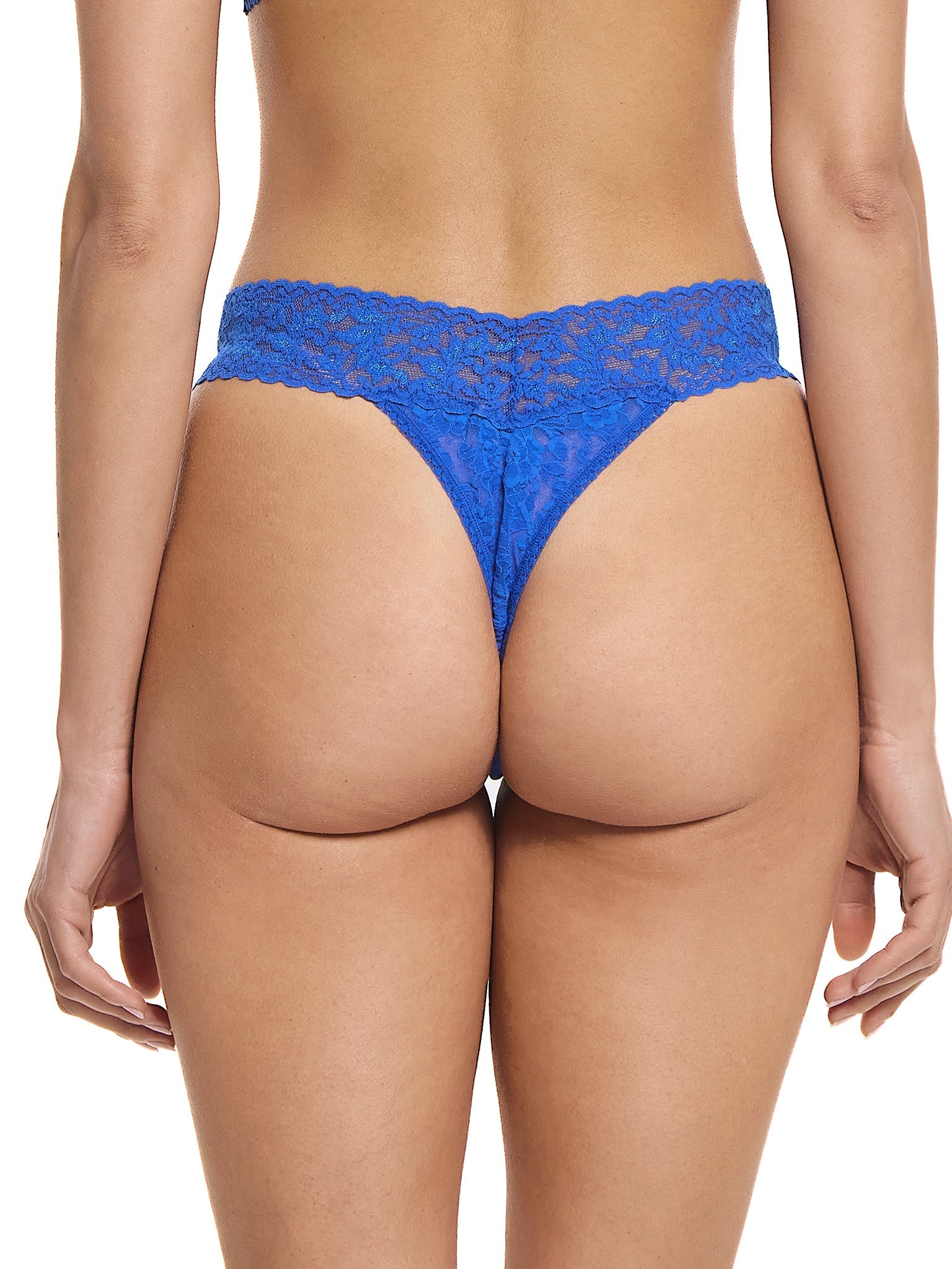 Signature Lace Original Rise Thong Across The Pond Blue Sale