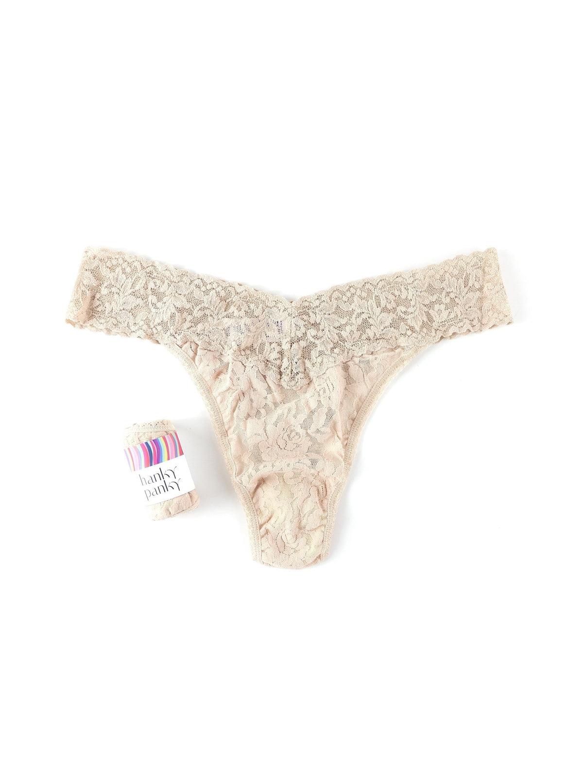 Signature Lace Original Rise Thong Chai | Hanky Panky