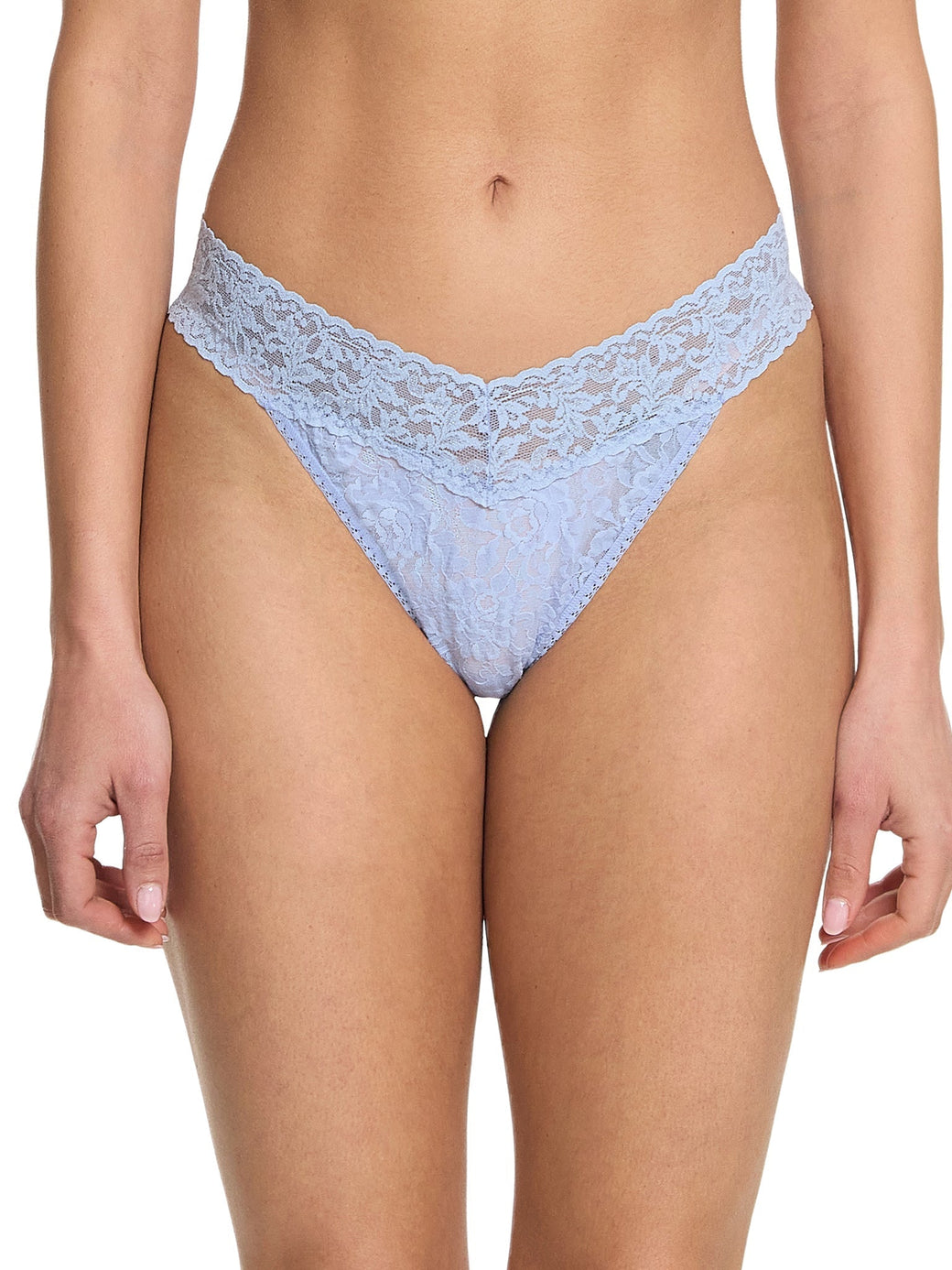 Signature Lace Original Rise Thong Clarity Blue