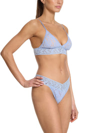 Signature Lace Original Rise Thong Clarity Blue