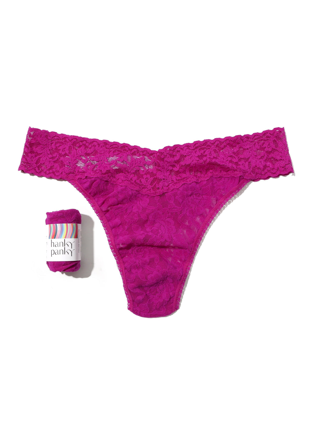 Gramercy Lace High Leg Thong - Pink