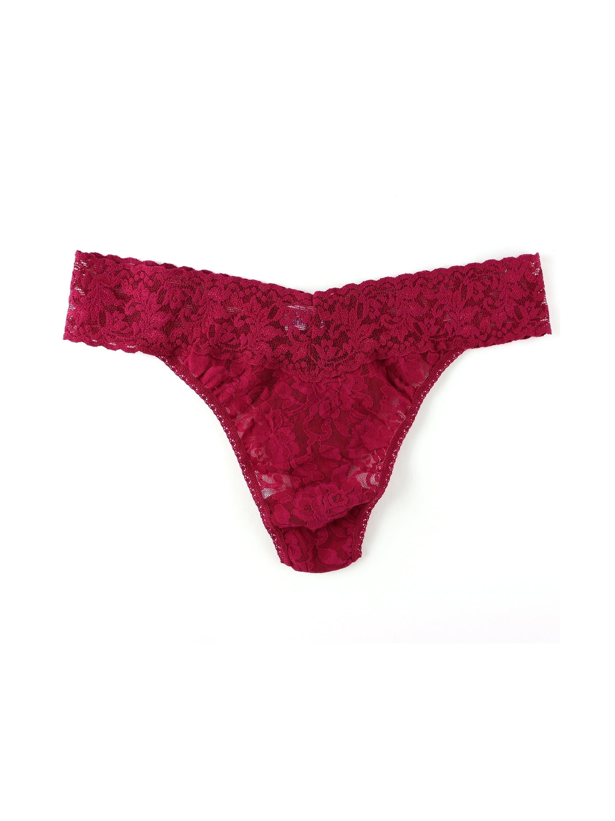 Signature Lace Original Rise Thong Cranberry Red