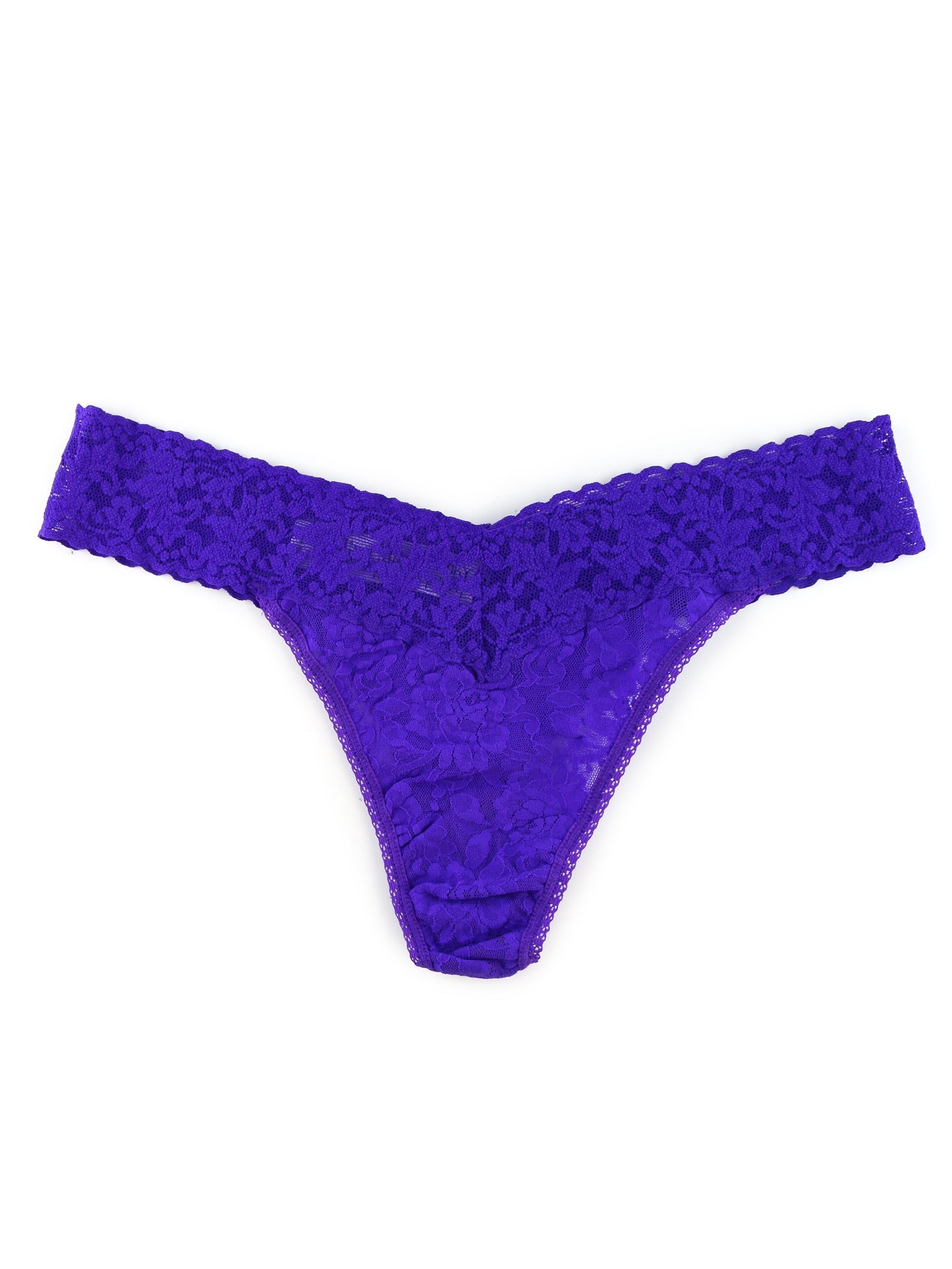 Signature Lace Original Rise Thong Electric Purple