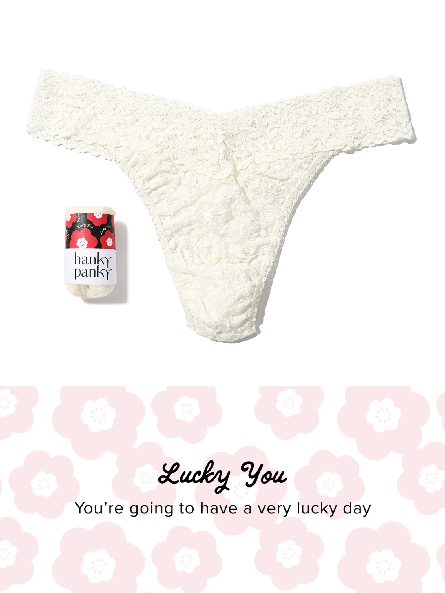 Signature Lace Original Rise Thong Fortune Cookie Marshmallow