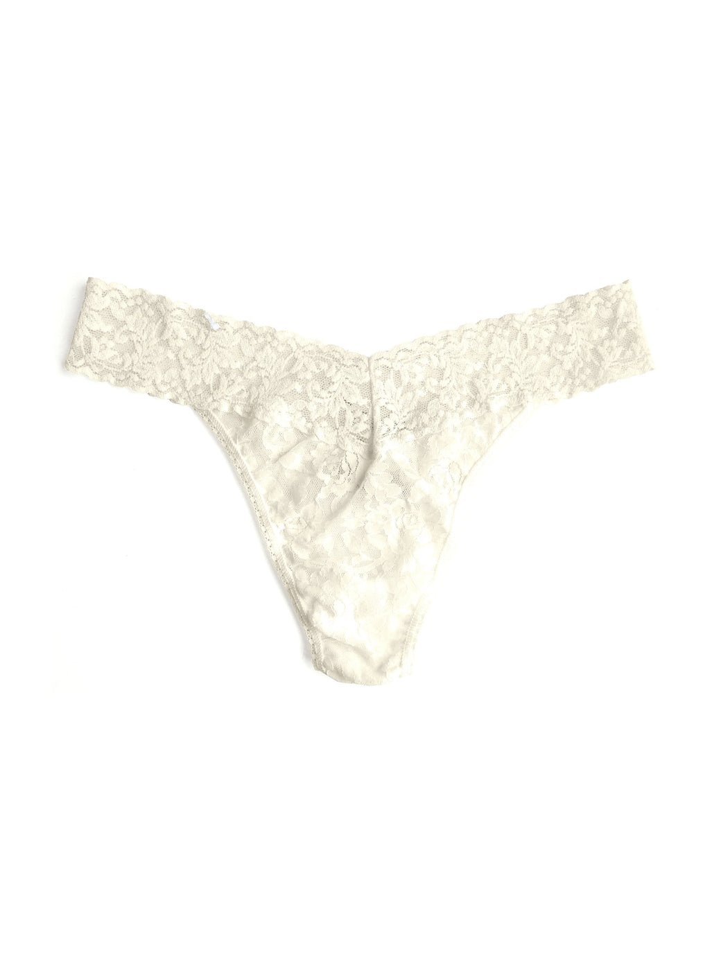 Signature Lace Original Rise Thong Ivory