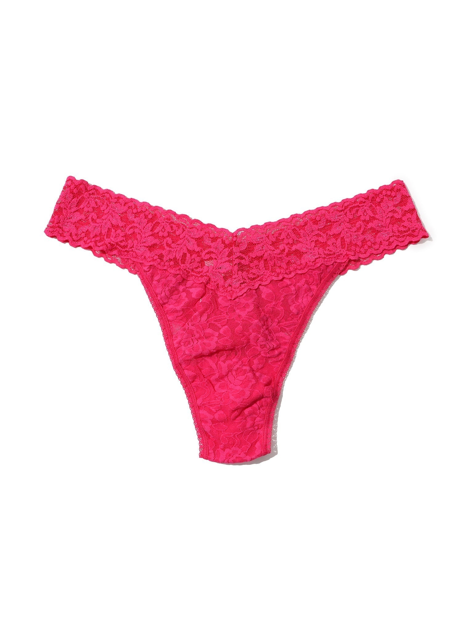 Signature Lace Original Rise Thong Morning Glory Pink