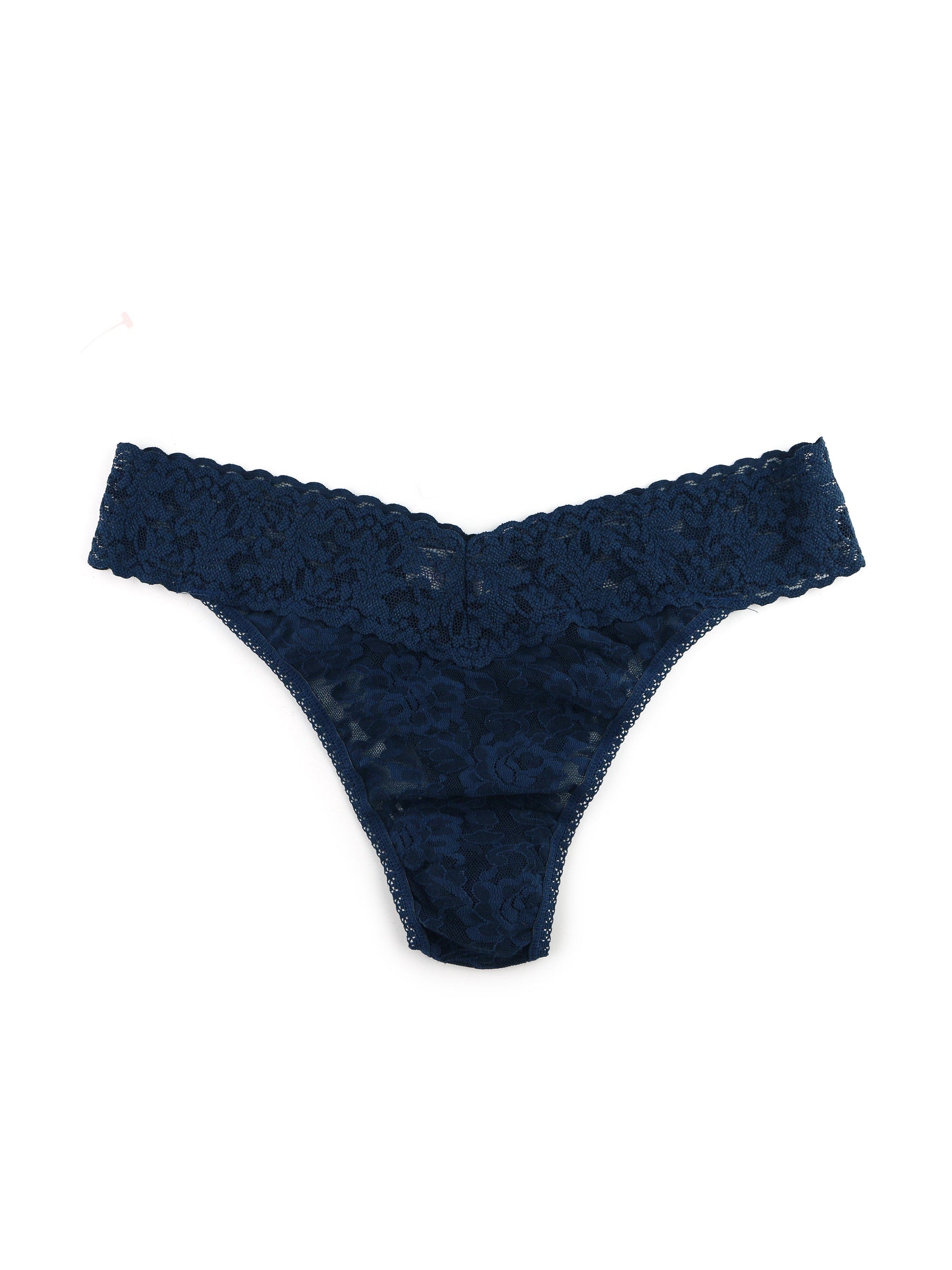 Signature Lace Original Rise Thong Nori Blue