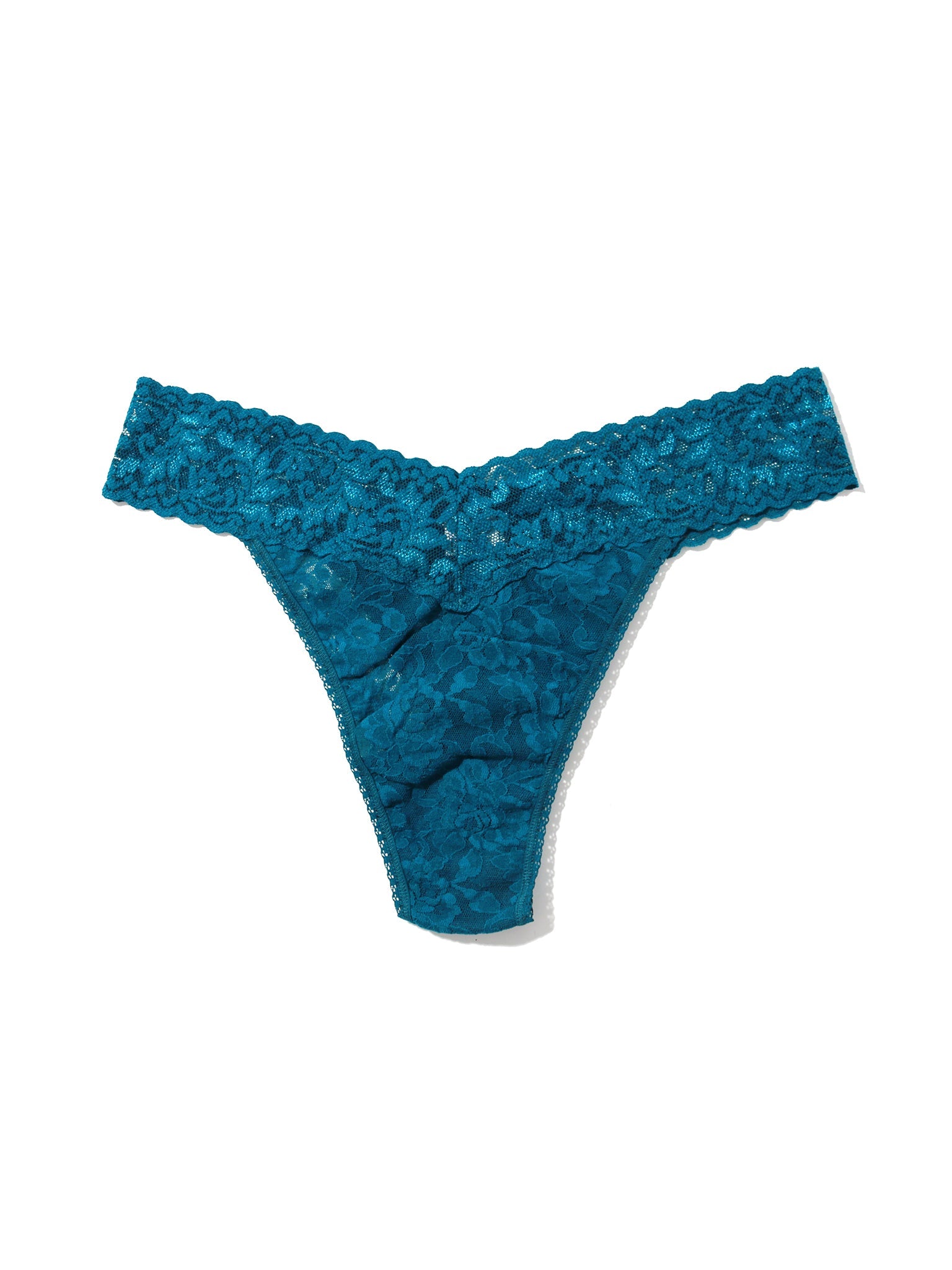 Signature Lace Original Rise Thong North Pole Green