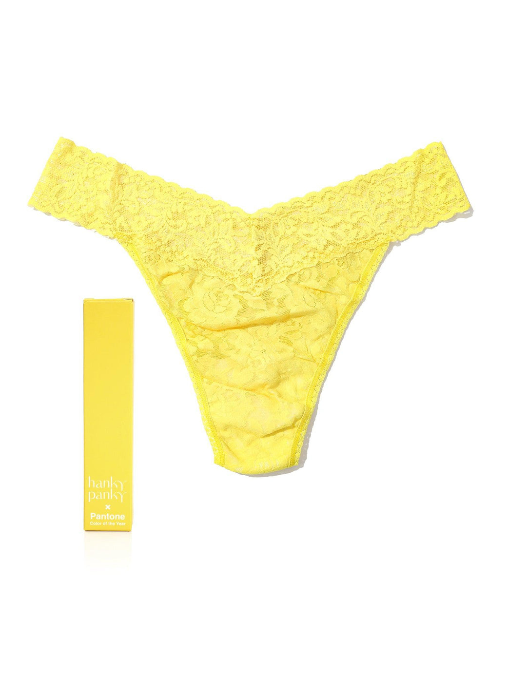 Signature Lace Original Rise Thong | PANTONE 13-0647 Illuminating