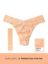 Signature Lace Original Rise Thong | PANTONE 13-1023 Peach Fuzz