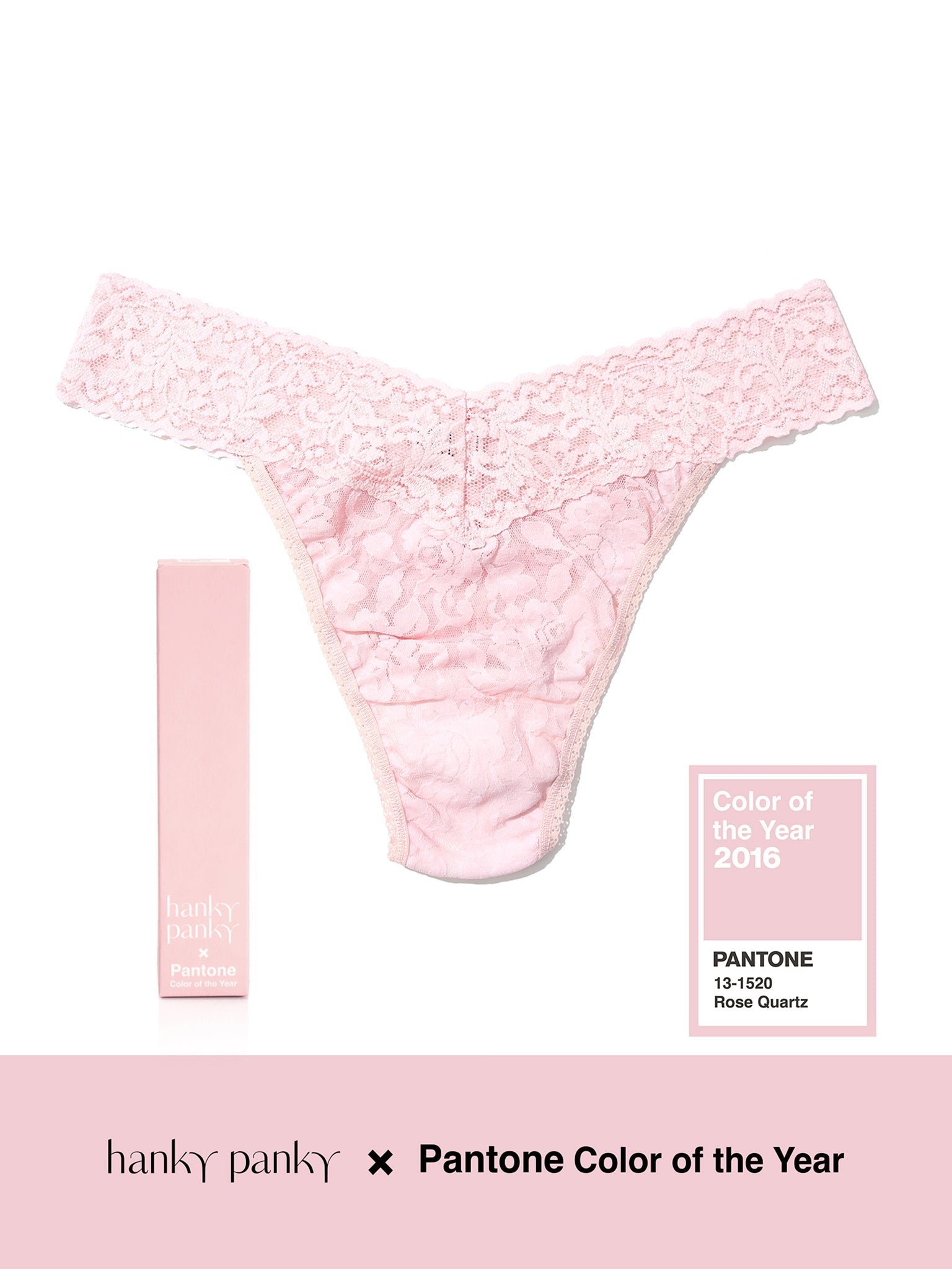 Signature Lace Original Rise Thong | PANTONE 13-1520 Rose Quartz