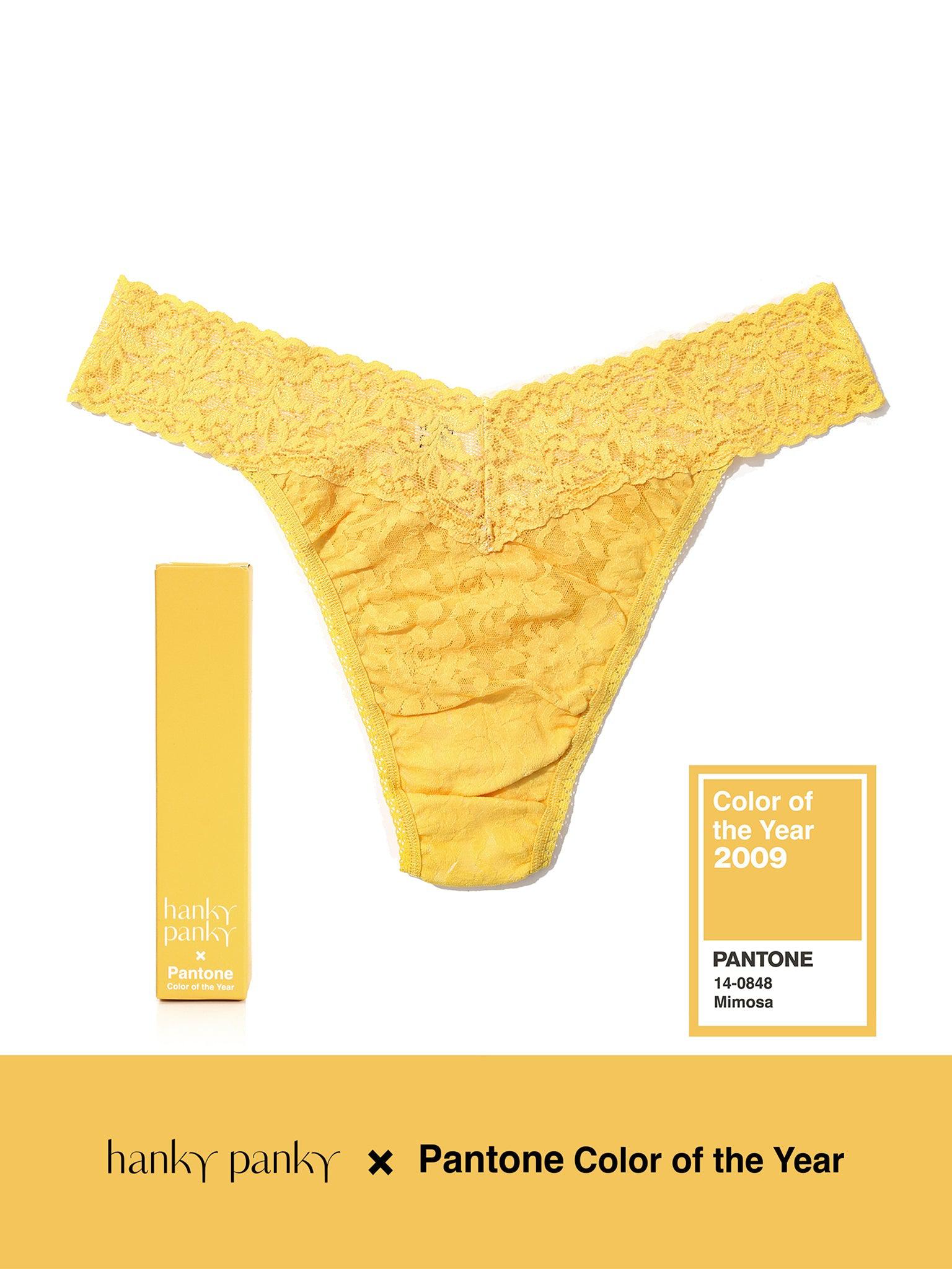 Signature Lace Original Rise Thong | PANTONE 14-0848 Mimosa