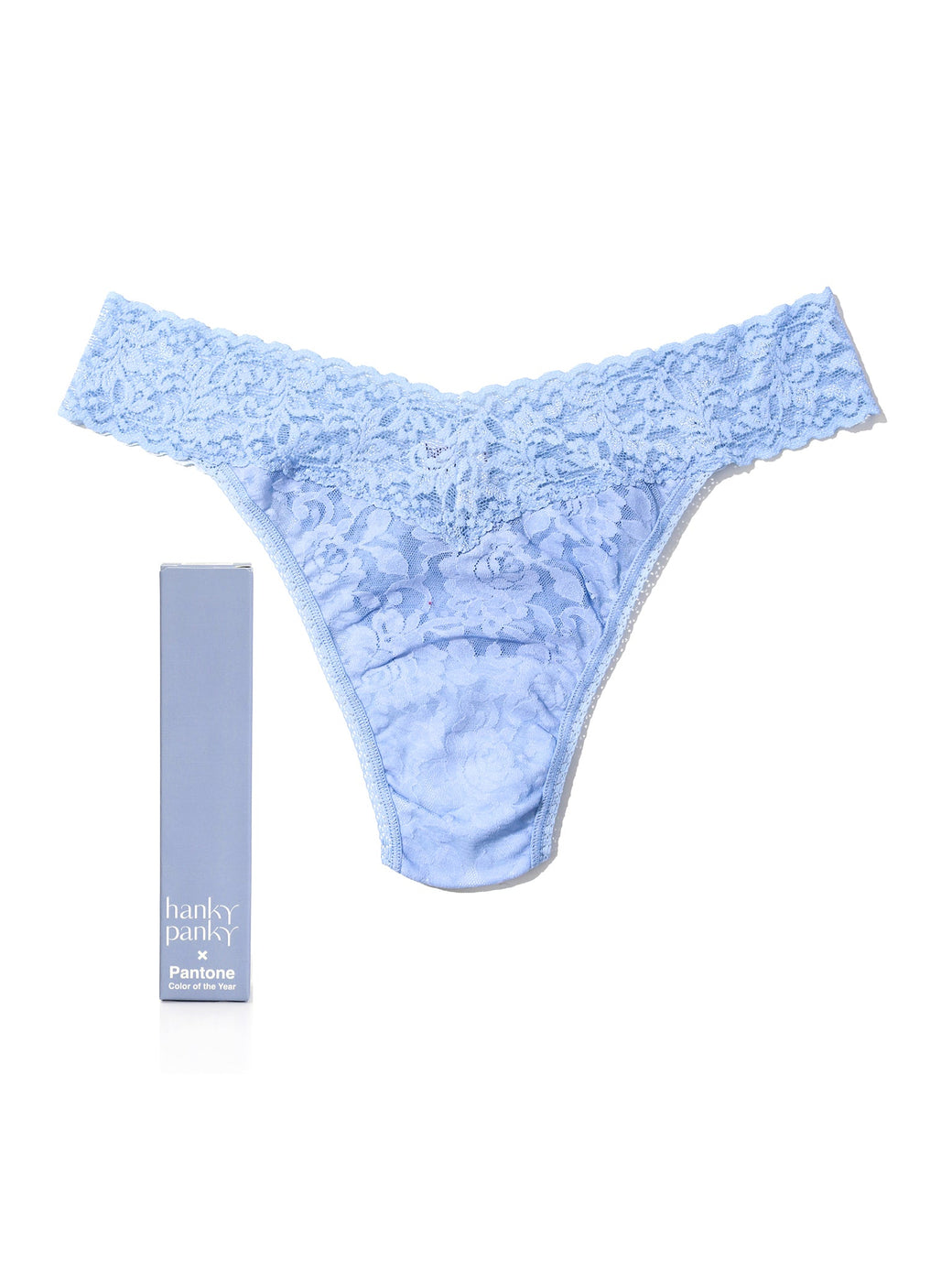 Signature Lace Original Rise Thong | PANTONE 15-3919 Serenity