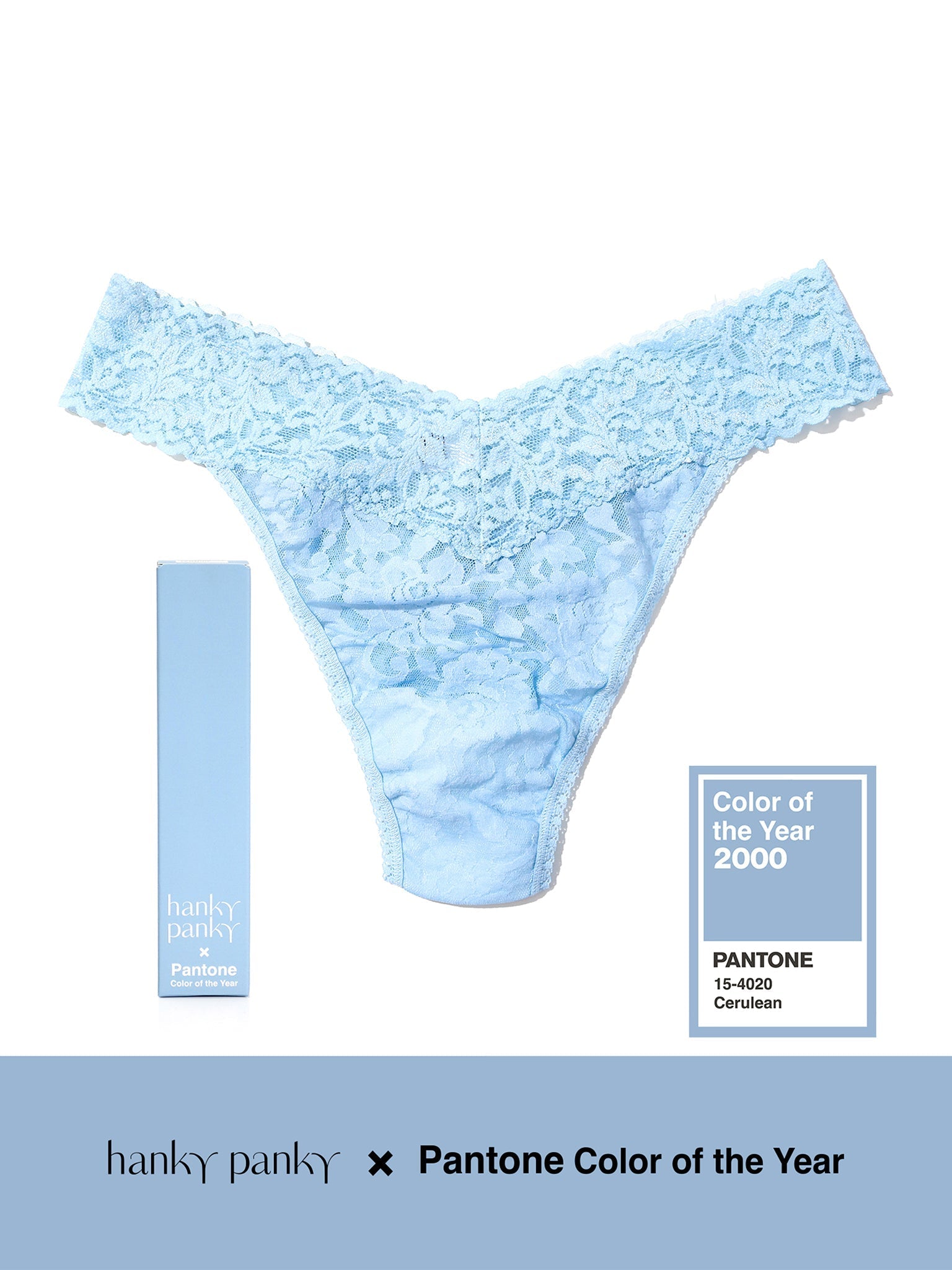 Signature Lace Original Rise Thong | PANTONE 15-4020 Cerulean Blue