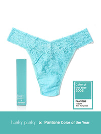 Signature Lace Original Rise Thong | PANTONE 15-5217 Blue Turquoise