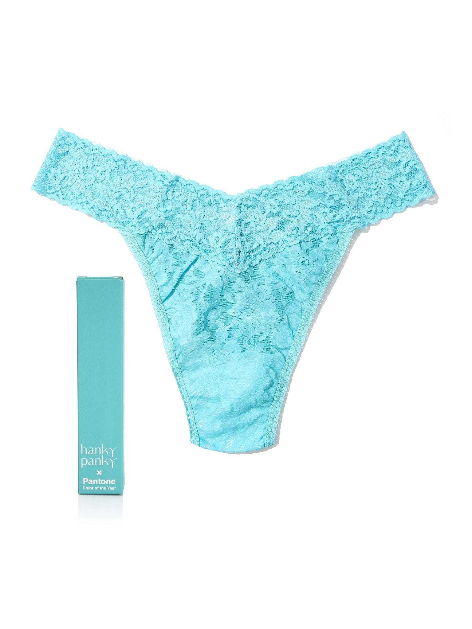 Signature Lace Original Rise Thong | PANTONE 15-5217 Blue Turquoise