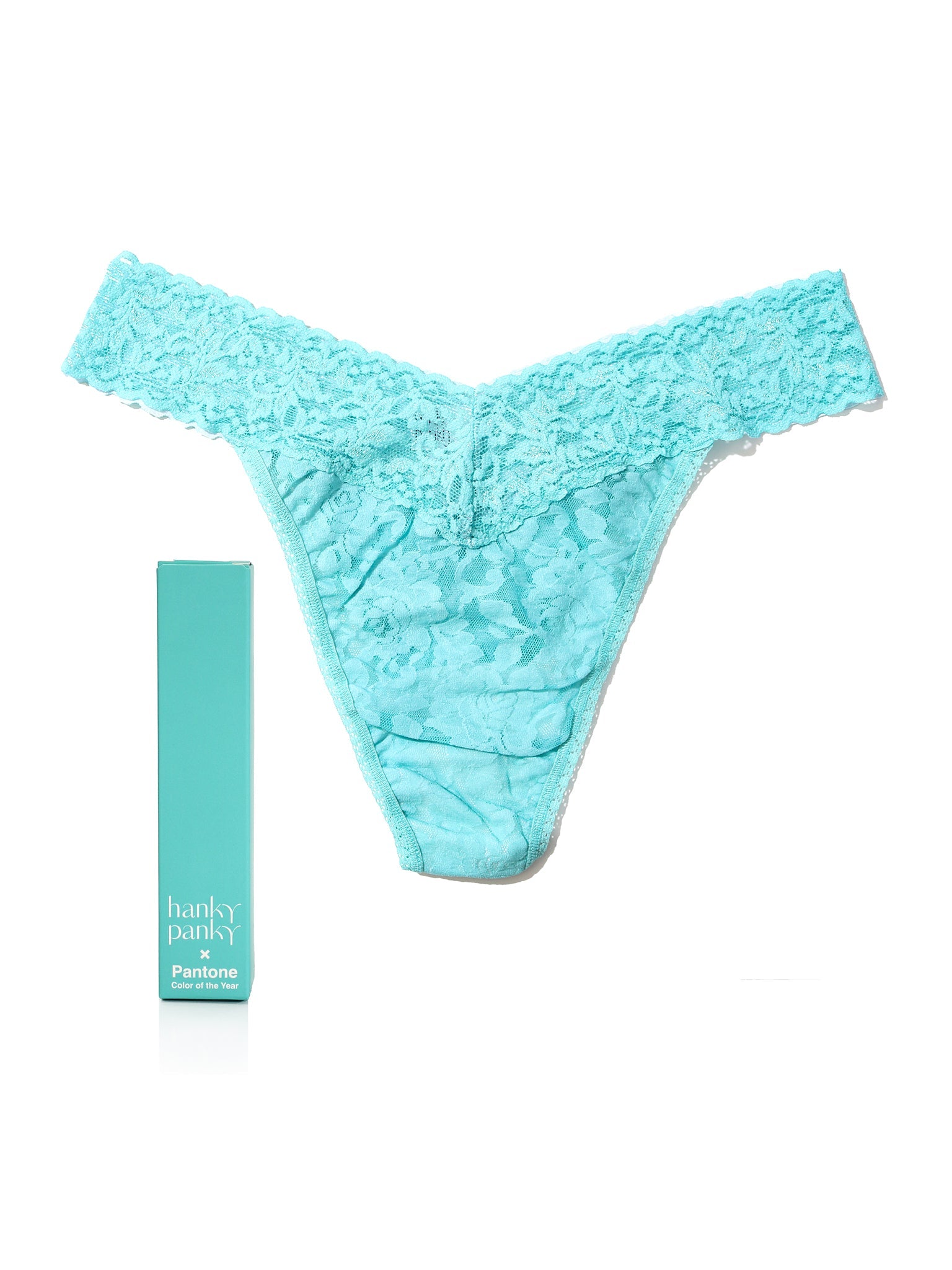 Signature Lace Original Rise Thong | PANTONE 15-5519 Turquoise