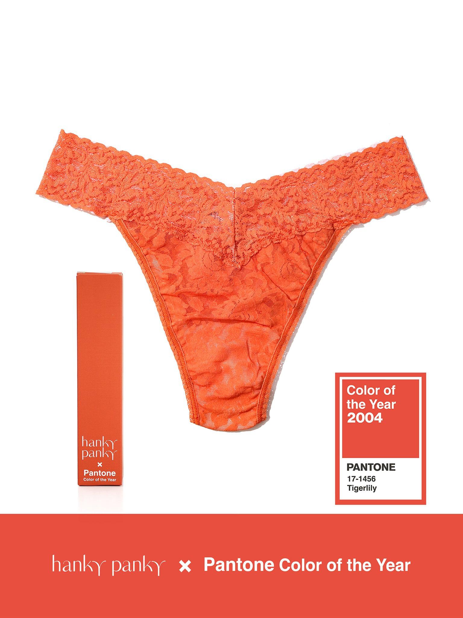 Signature Lace Original Rise Thong | PANTONE 17-1456 Tigerlily