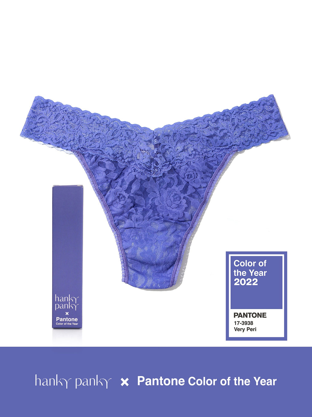 Signature Lace Original Rise Thong | PANTONE 17-3938 Very Peri