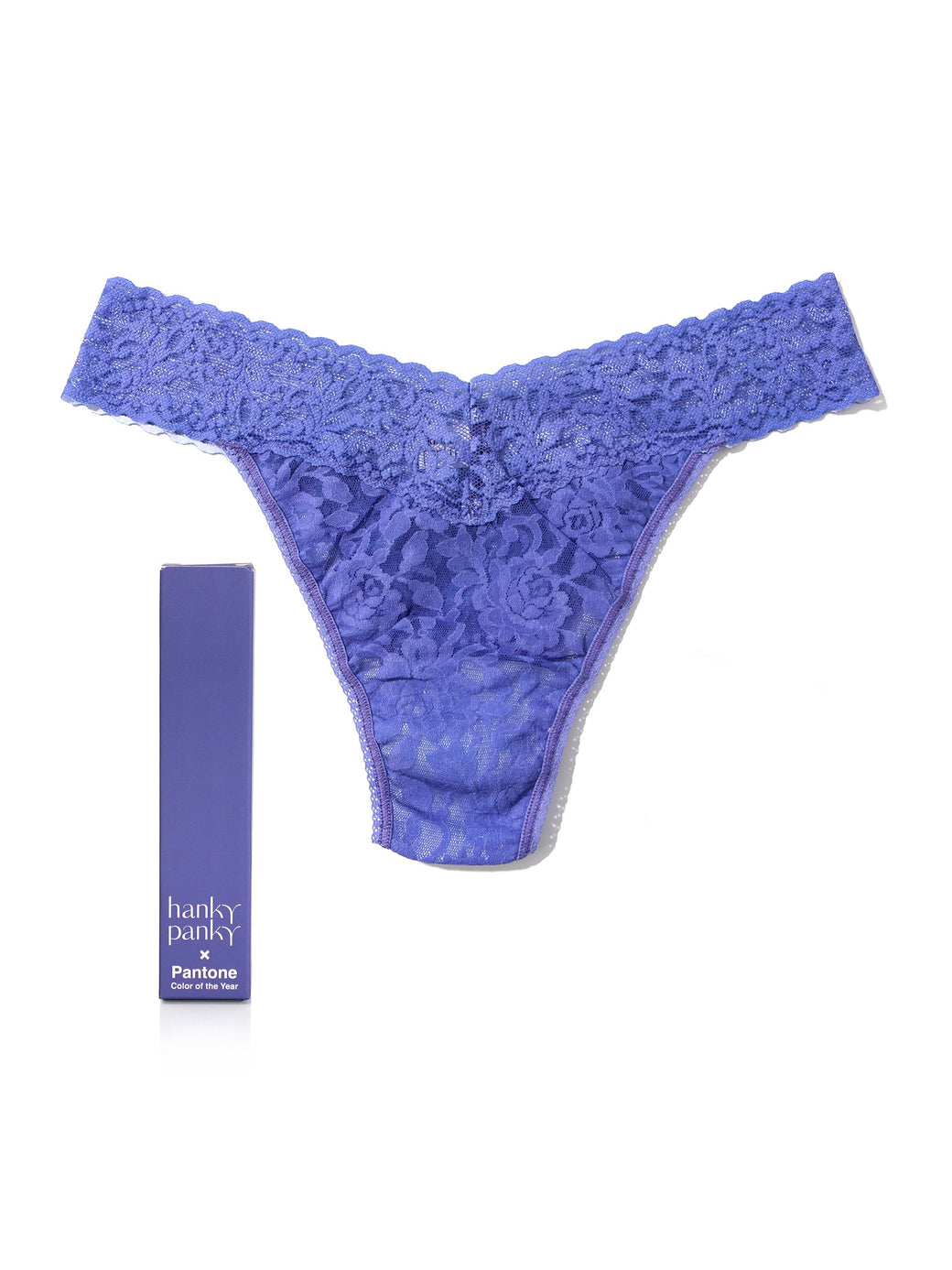 Signature Lace Original Rise Thong | PANTONE 17-3938 Very Peri