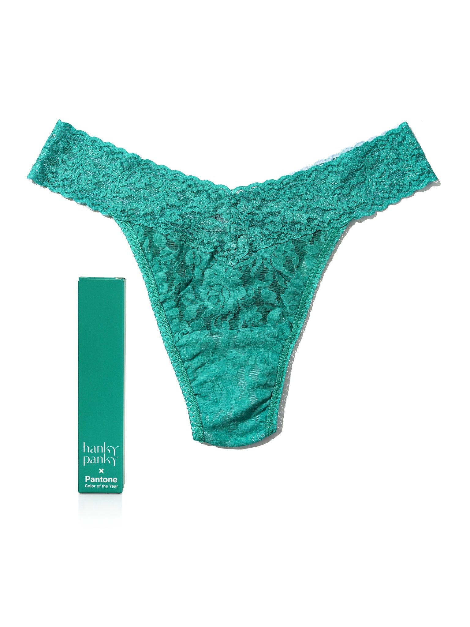 Signature Lace Original Rise Thong | PANTONE 17-5641 Emerald