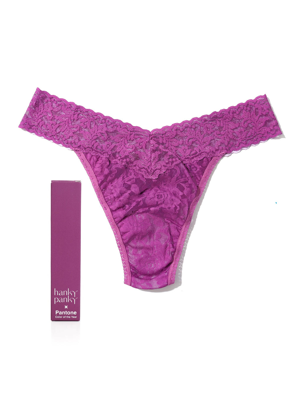 Signature Lace Original Rise Thong | PANTONE 18-3224 Radiant Orchid