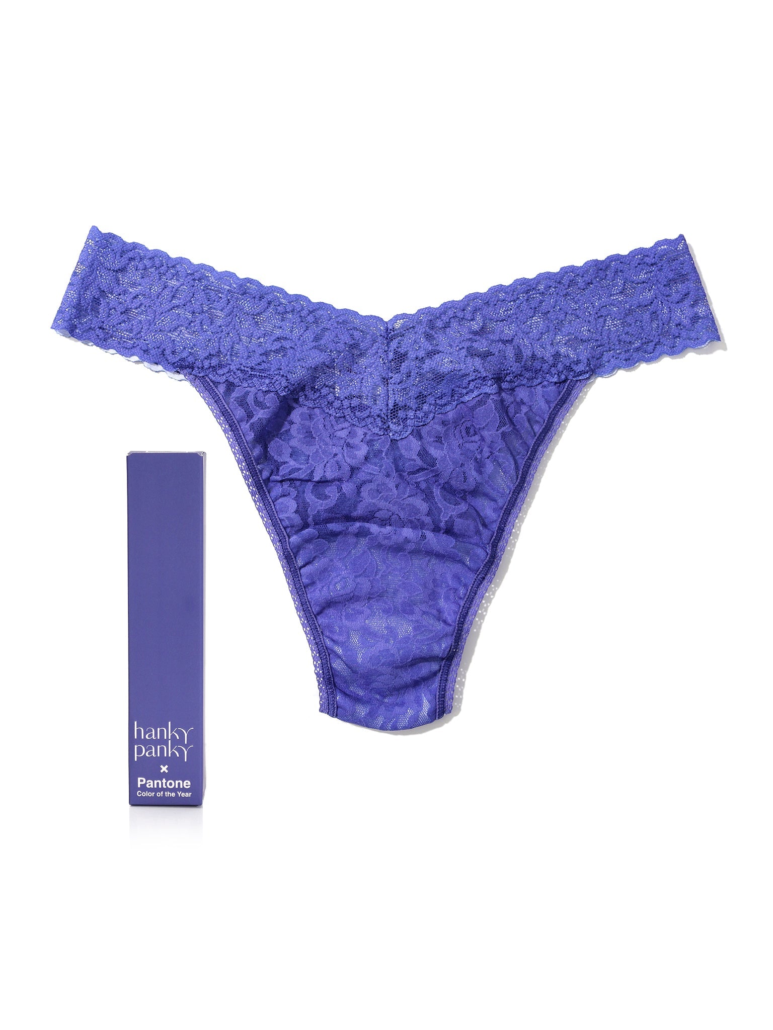 Signature Lace Original Rise Thong | PANTONE 18-3943 Blue Iris