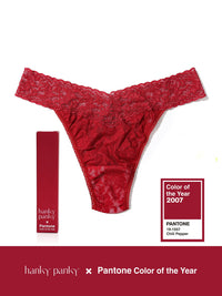 Signature Lace Original Rise Thong | PANTONE 19-1557 Chili Pepper