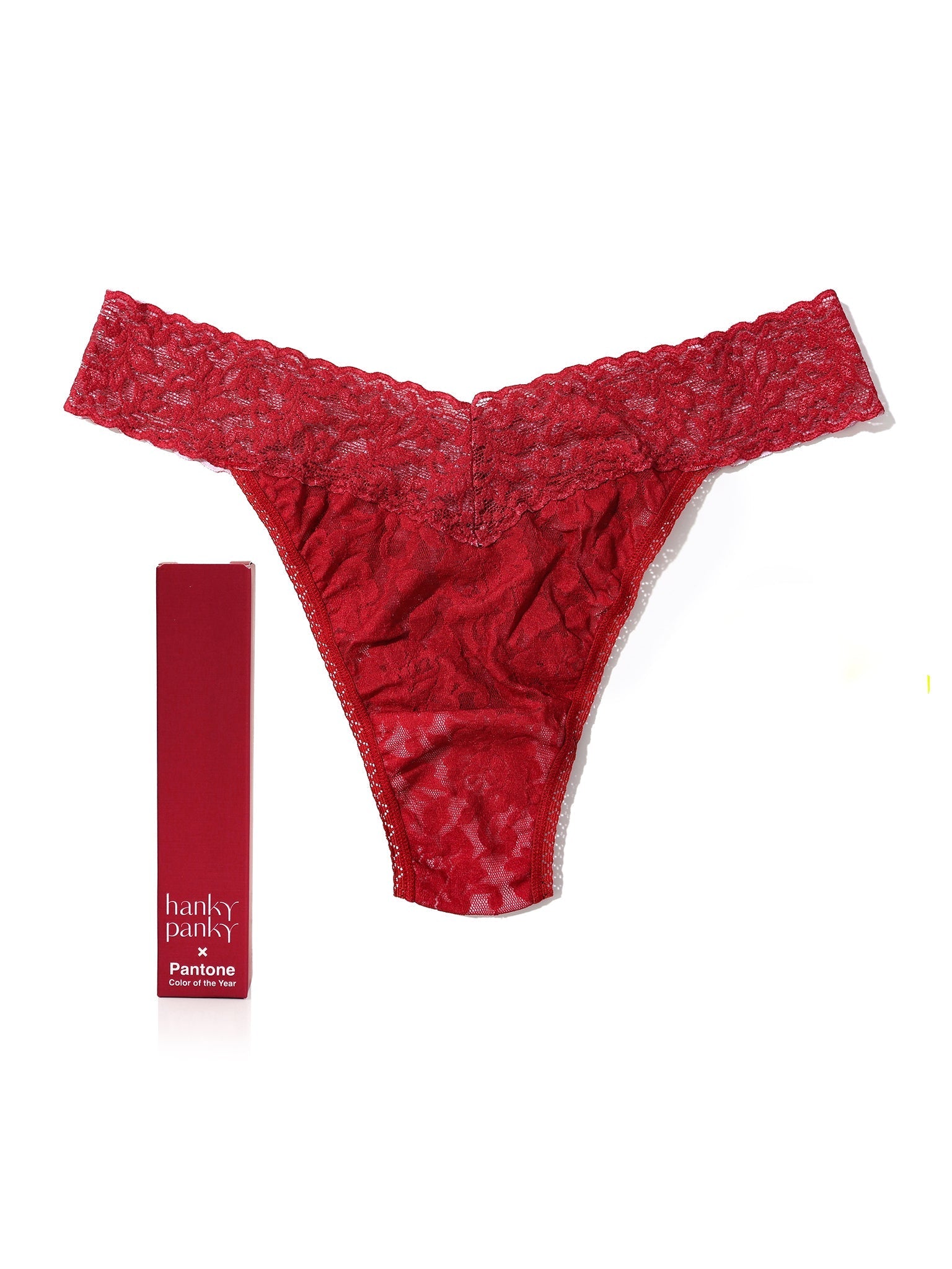 Signature Lace Original Rise Thong | PANTONE 19-1557 Chili Pepper