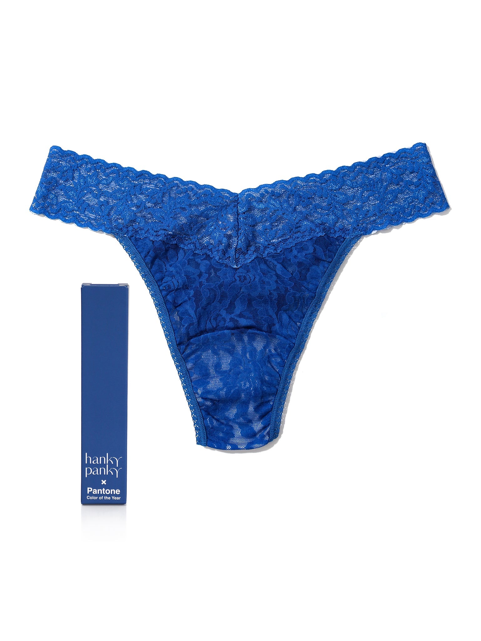 Signature Lace Original Rise Thong | PANTONE 19-4052 Classic Blue