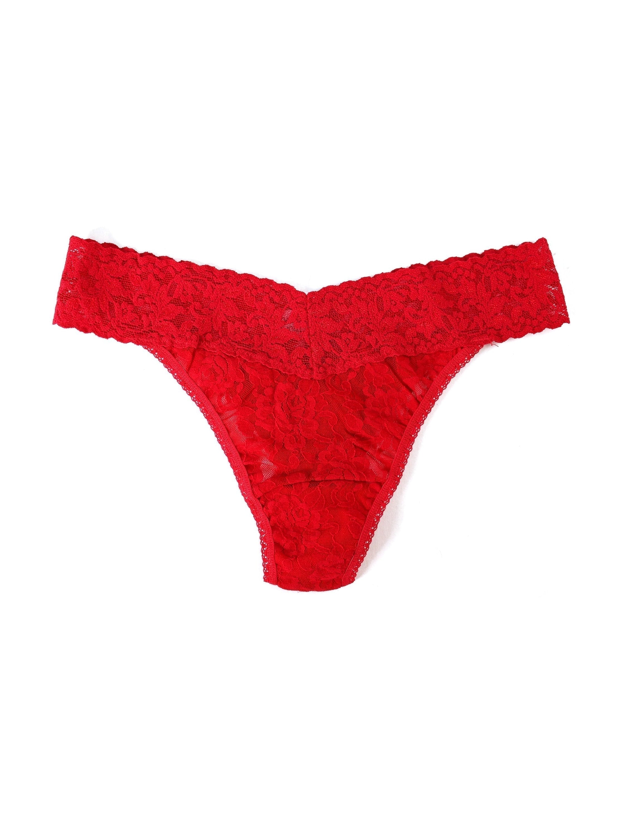 Hanky Panky Signature Lace Low Rise Thong (4911P)- Dried Cherry - Breakout  Bras