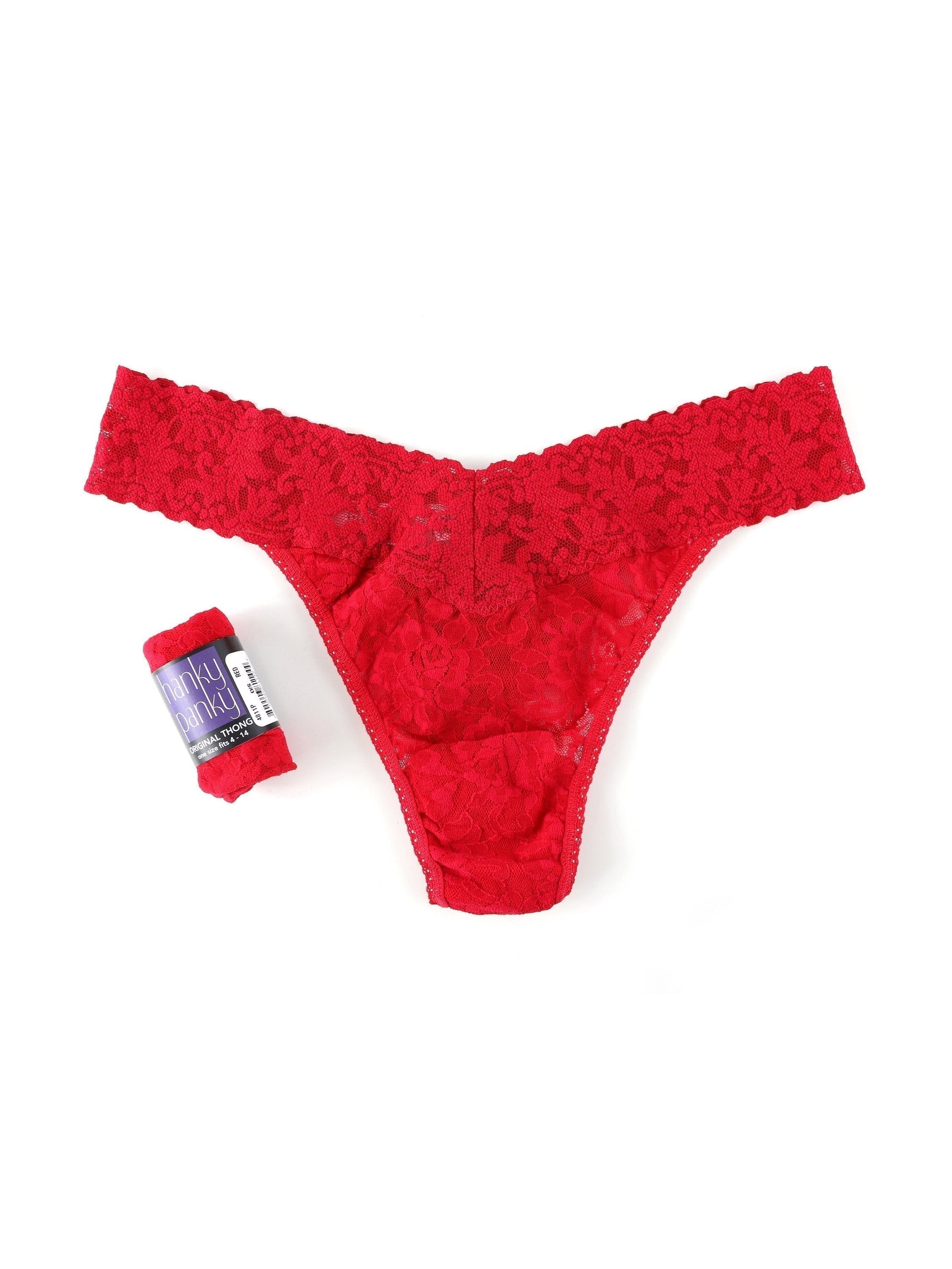 Signature Lace Original Rise Thong Red Hanky Panky 4651