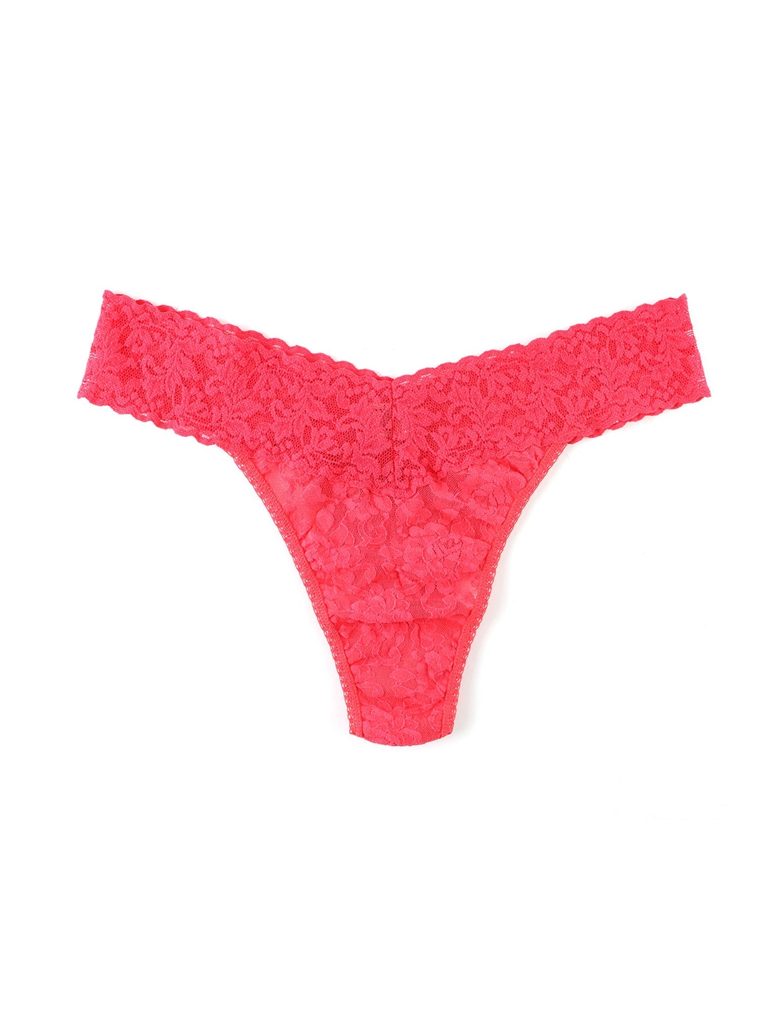 Signature Lace Original Rise Thong Rose Coral