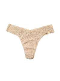 Signature Lace Original Rise Thong Sand Beige