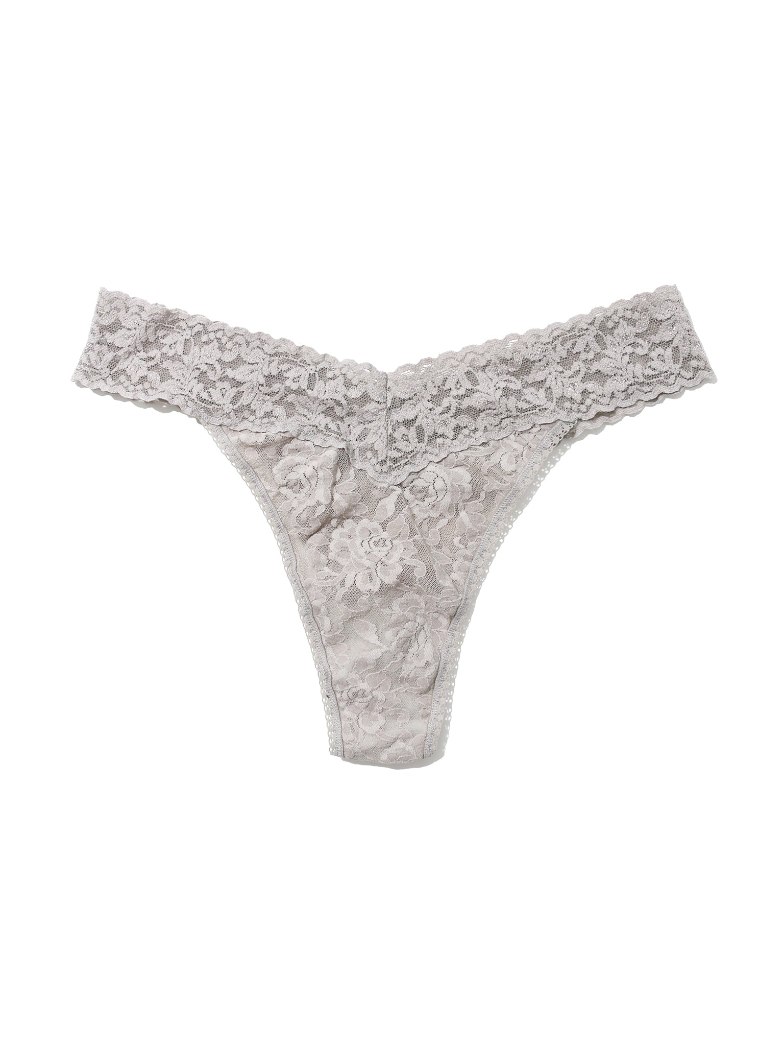 Signature Lace Original Rise Thong Sleep In Grey