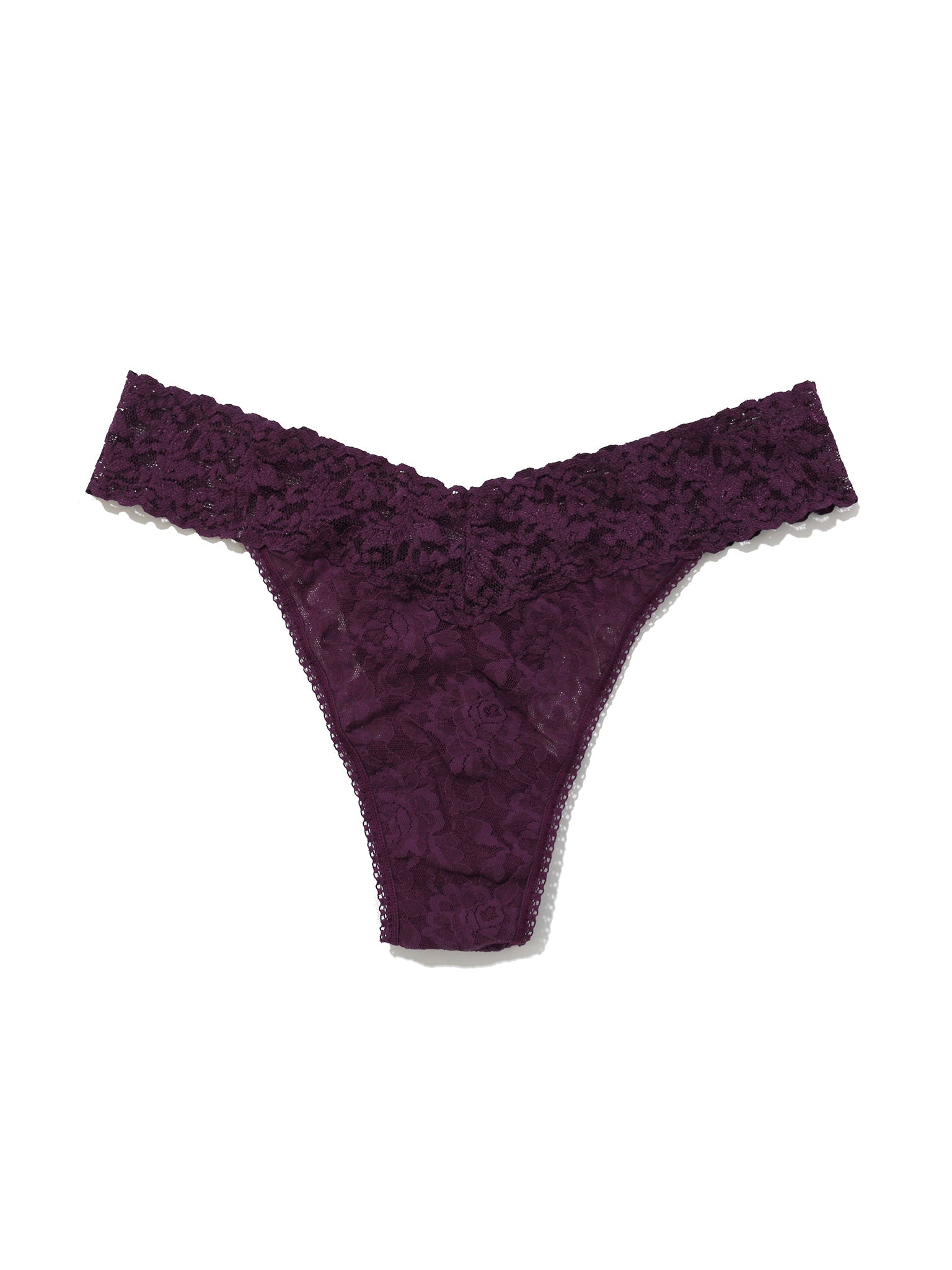 Signature Lace Original Rise Thong Stone Fruit Purple