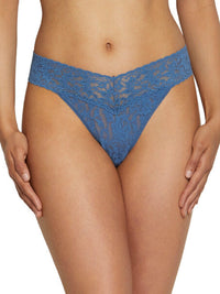 Signature Lace Original Rise Thong Storm Cloud Blue