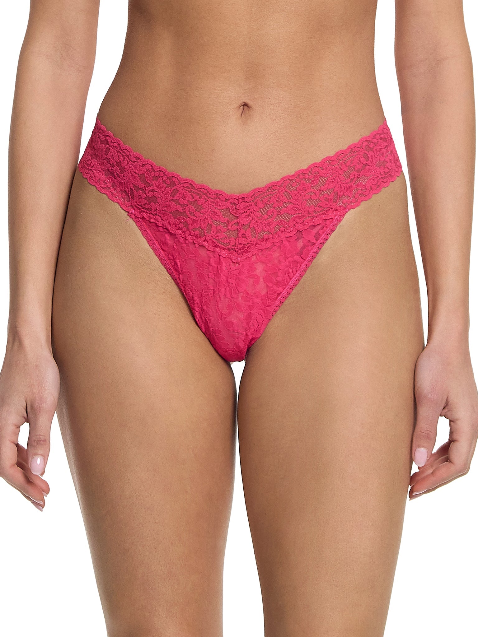 Signature Lace Original Rise Thong Sweet Tart Pink