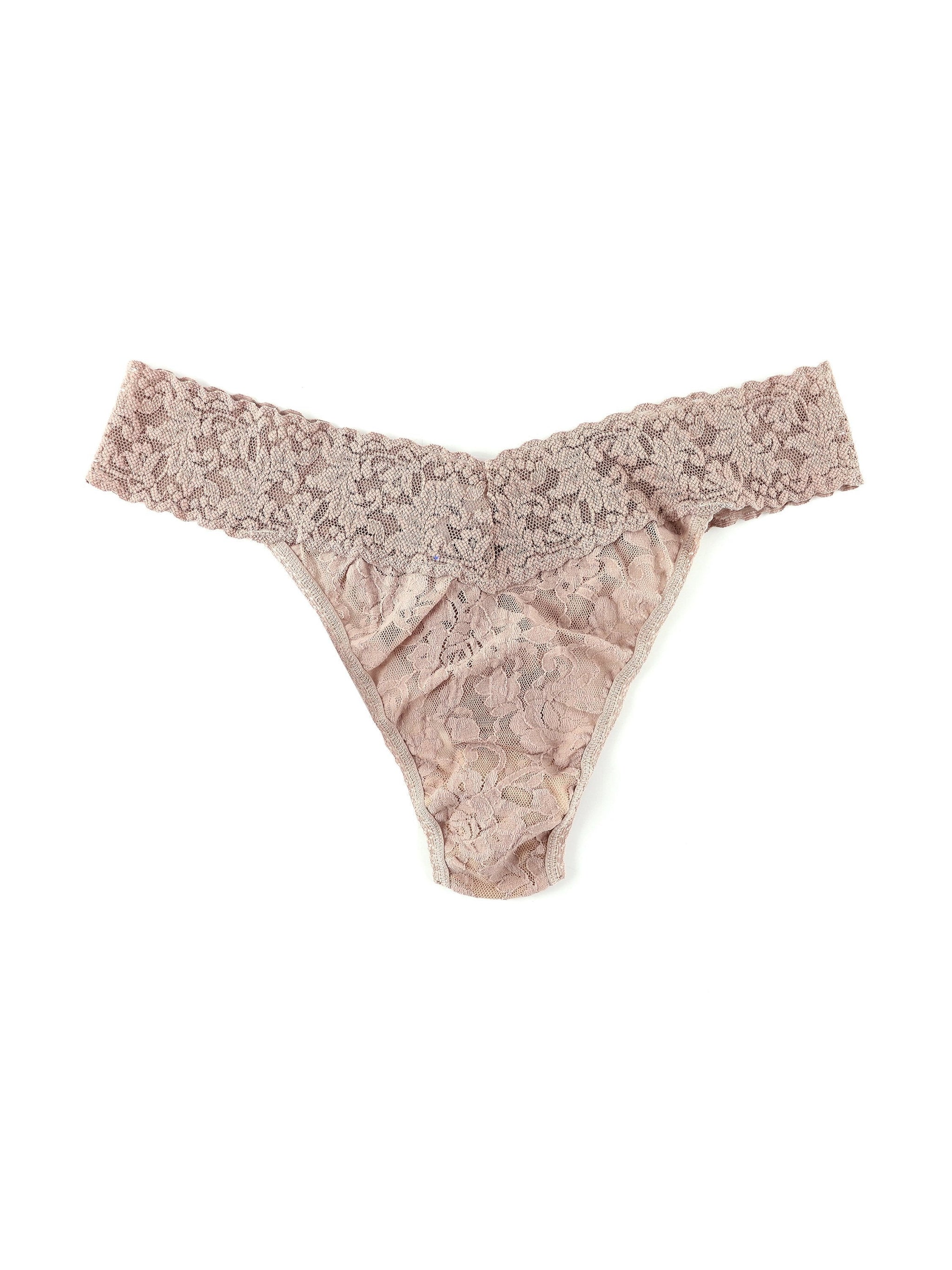 Signature Lace Original Rise Thong Taupe