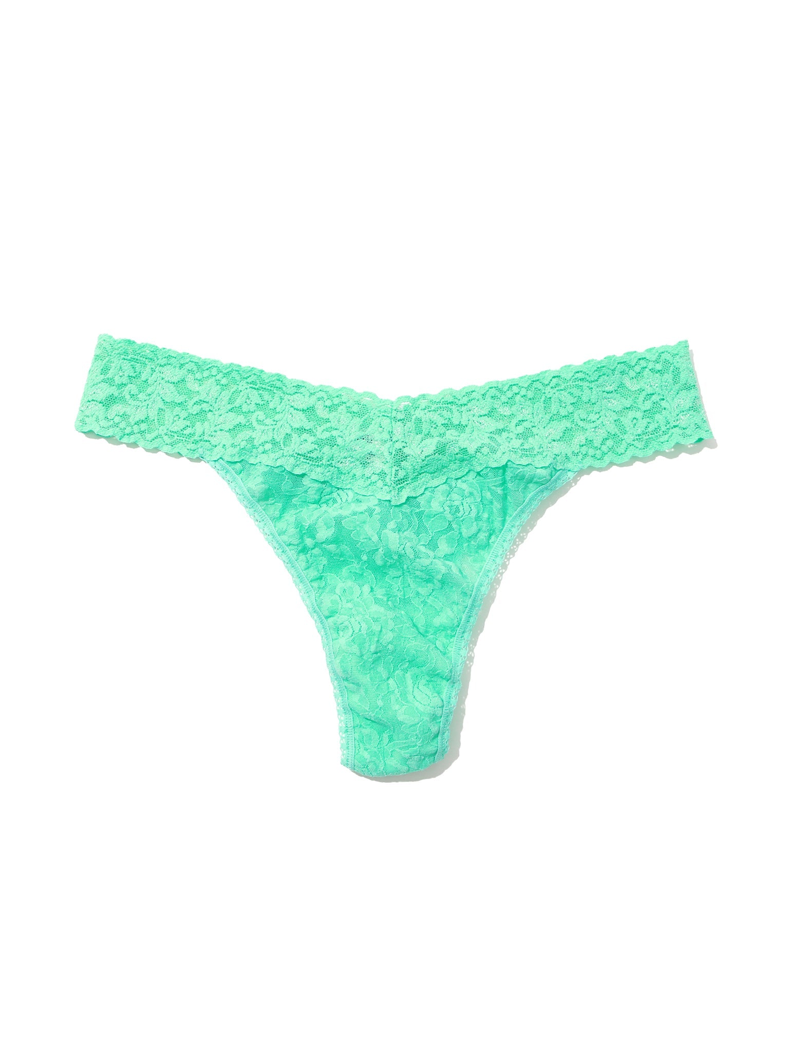 Signature Lace Original Rise Thong Tulum Green